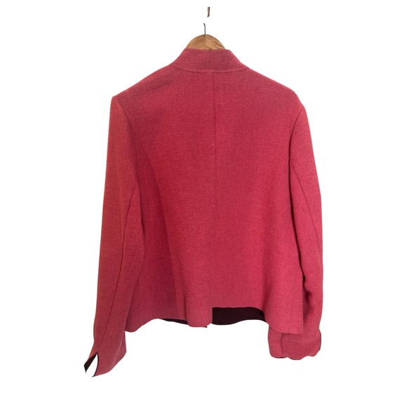 J.H. Collectibles Women's Pink Textured Wool Blend Collarless Blazer Jacket XL - Picture 2 of 6